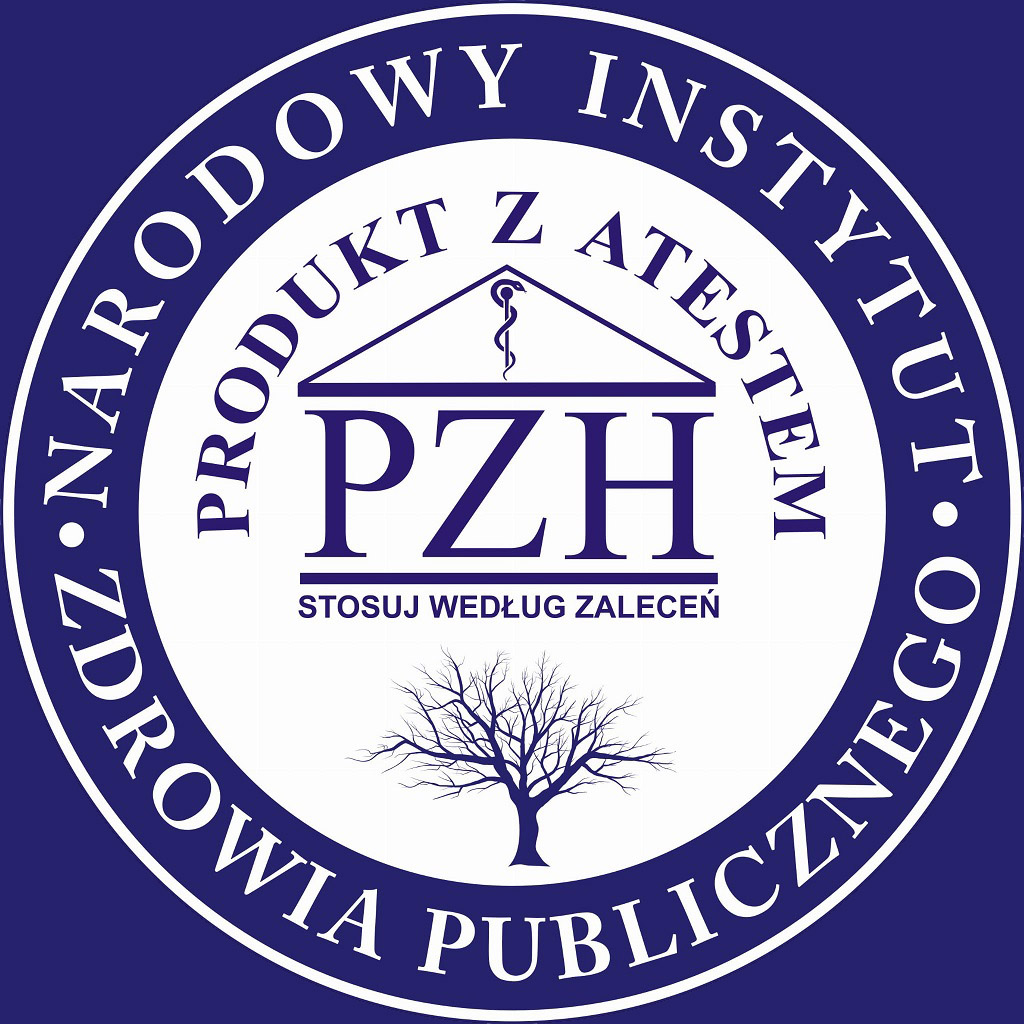 atest-pzh-blue-bg Atest PZH Logo narodowego instytutu Zdrowia publicznego